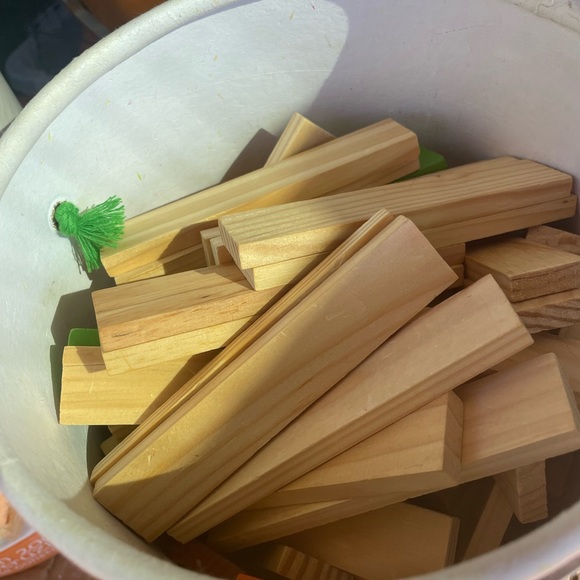 Kids Wood Construction Sticks 2 buckets - Picture 2 of 9